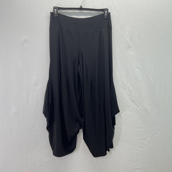 John Mark Pants Medium Black Gaucho Culotes Wide Leg High Waist Comfort Stretch - Picture 2 of 15